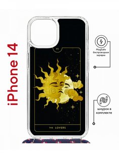 Чехол на iPhone 14 MagSafe с принтом Kruche Print Tarot Lovers с магнитом, со шнурком КruЧЕ