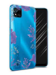 Чехол Awog на Realme C11 (2021) "Сиреневая цветочная рамка"