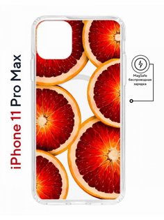 Чехол на iPhone 11 Pro Max MagSafe с принтом Kruche Print Orange противоударный с магнитом КruЧЕ