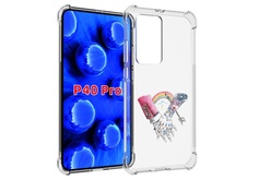 Чехол MyPads абстракция руки в татуировках для Huawei P40 Pro противоударный