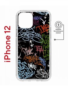 Чехол на iPhone 12/12 Pro MagSafe с принтом Kruche Print Граффити с магнитом КruЧЕ