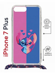 Чехол на iPhone 7 Plus/ 8 Plus MagSafe с принтом Kruche Print СТИЧ с магнитом, со шнурком КruЧЕ