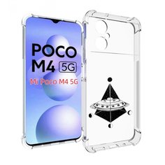 Чехол MyPads черно белая летающая тарелка для Xiaomi Poco M4 5G