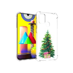 Чехол MyPads Tocco для Samsung Galaxy M31 Елка новогодняя с подарками акварель