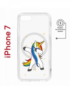 Чехол на iPhone 7, 8, SE 2020 2022 MagSafe Kruche Print Единорожка с магнитом КruЧЕ