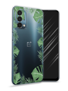 Чехол Awog на OnePlus Nord N200 5G / ВанПлас Nord N200 5G "Листья папоротника рамка"