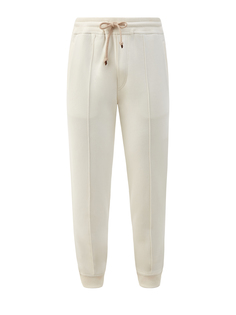 Хлопковые брюки-джоггеры с эластичным поясом на кулиске Brunello Cucinelli