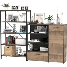 Комплект мебели Моби Трувор 13.151.01 стеллаж + 13.307.01 комод дуб гранж песочный/интра Mobi