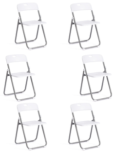 Комплект стульев TetChair FOLDER, пластик, белый, 6 шт