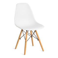 Стул для кухни Tetchair CINDY (EAMES) (mod. 1801) дерево бук/металл/сиденье пластик белый