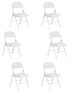 Комплект стульев TetChair FOLDER, складной, экокожа, белый, 6 шт.