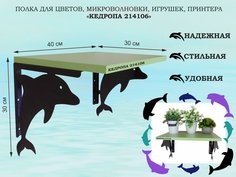 Полка AmberWind 214106 размер 30х40x30 см, черный, салатовый