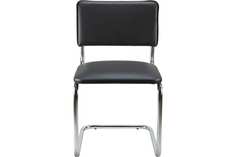 RIVA Chair Стул Сильвия хром кож/зам черный УЧ-00001764
