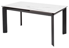 Стол M-City CREMONA 140 MATTE STATUARIO Белый мрамор матовый, черный каркас
