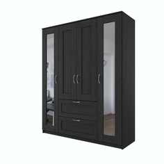 Шкаф комбинированный Шведский Стандарт Сириус (4 двери и 2 ящика, с 2 зеркалами) Венге