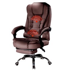 Кресло руководителя с подставкой для ног и функцией массажа Luxury Gift Brown