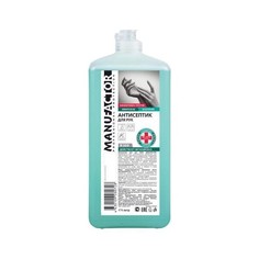 Антисептик кожный MANUFACTOR спиртосодержащий (70%) с дозатором 1 л , гель, 2 шт