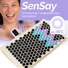 Акупунктурный массажный коврик с подогревом EcoSapiens SenSay, грелка аппликатор, массажер