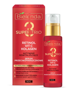 Сыворотка Bielenda против морщин SUPER TRIO RETINOL VIT C KOLAGEN ночная 30мл