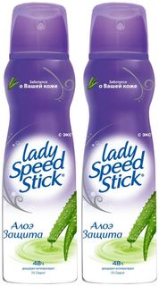 Дезодорант-антиперспирант Lady Speed Stick 24/7 Алоэ Защита, спрей, 150 мл, 2 шт.