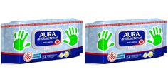 Влажные салфетки Aura Антибактериальные Derma Protect Ромашка с крышкой 72шт, 2 уп