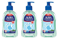 Жидкое мыло Aura antibacterial алоэ вера для всей семьи 300мл 3 уп
