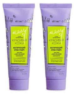 Крем-пудра для лица Витэкс LikeMe Красивая кожа, с EGC-Collagen комплексом 24ч, 50мл, 2шт Viteks