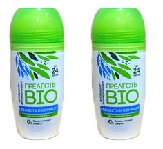 Дезодорант-антиперспирант Прелесть bio свежесть женский шариковый 50мл 2шт