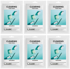 Тканевая маска L.Sanic с AHA BHA кислотами для очищения пор 25 мл 6 шт L’Sanic