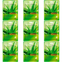 Тканевая маска для лица Corimo 100% ALOE Восстановление 22 г 9 шт