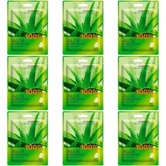 Тканевая маска для лица Corimo 100% ALOE Восстановление 22 г 9 шт