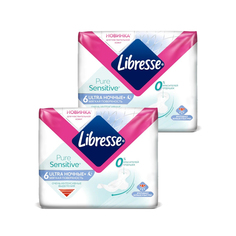 Прокладки гигиенические libresse Ultra Pure Sensitive Ночные 12 шт 2 упак
