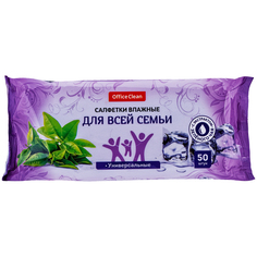 Салфетки влажные OfficeClean, 50шт, универсальные очищающие, экстракт зеленого чая 24 уп