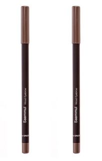 Карандаш для глаз и бровей THE SAEM saemmul wood eyebrow 02.gray brown 2г 2шт