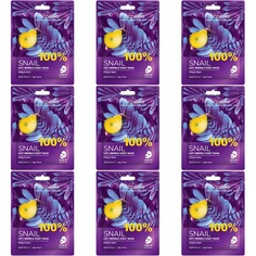 Тканевая маска для лица Corimo 100% SNAIL Сокращение морщин 22г 9 шт