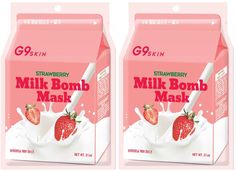 Тканевая маска для лица G9SKIN milk bomb mask strawberry 25мл 2шт