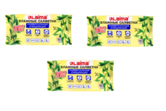 Салфетки влажные 50 шт., УНИВЕРСАЛЬНЫЕ, очищающие для всей семьи, экстракт зеленого чая, Лайма