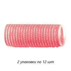 Dewal Бигуди-липучки R-VTR7, 24 мм, розовый, 12 шт, (2шт.)