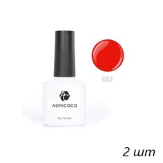 ADRICOCO Цветной гель-лак для ногтей №032, алый, 8 мл, (2шт.)