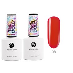 ADRICOCO Гель-лак для ногтей / Pretty dolly №08, неоновый ярко-розовый, 8 мл, (2шт.)