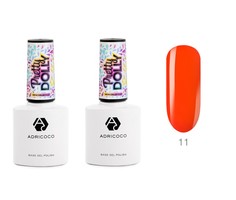 ADRICOCO Гель-лак для ногтей / Pretty dolly №11, неоновый коралловый, 8 мл, (2шт.)