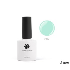 ADRICOCO Цветной гель-лак для ногтей №087, нежно-мятный, 8 мл, (2шт.)