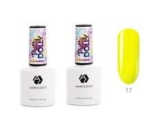 ADRICOCO Гель-лак для ногтей / Pretty dolly №17, неоновый лимонный, 8 мл, (2шт.)
