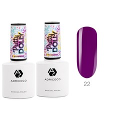 ADRICOCO Гель-лак для ногтей / Pretty dolly №22, неоновый баклажановый, 8 мл, (2шт.)