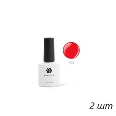 ADRICOCO Цветной гель-лак для ногтей №133, пламенно-алый, 8 мл, (2шт.)
