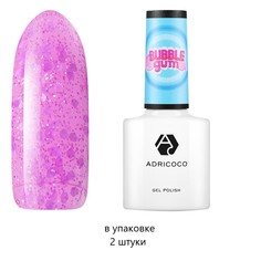 ADRICOCO Гель-лак для ногтей с цветной неоновой слюдой / Bubble Gum №08,