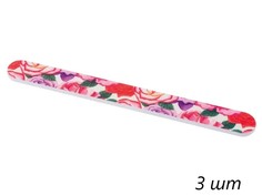 Dewal Beauty Пилка для ногтей прямая (розы), 9102747, (3шт.)
