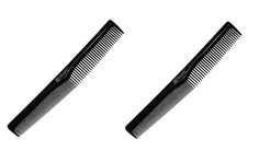 Dewal Расчёска рабочая комбинированная / Эконом CO-6051, пластик, 17,5 см, черный, (2шт.)