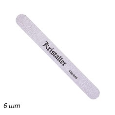 Kristaller Пилка для ногтей прямая 180/240 грит, серый, (6шт.)