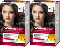 Стойкая крем-краска для волос Rubella, Fashion Color 9.11 Серебряный блонд, 50 мл, 2 шт
